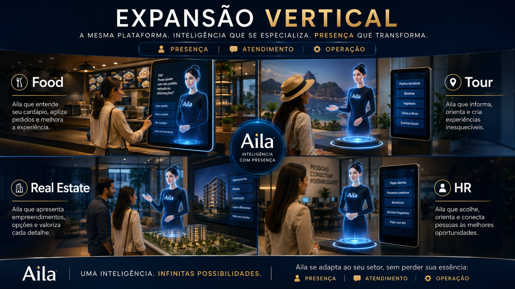 Expansão vertical da Aila em Food, Tour, Real Estate e HR